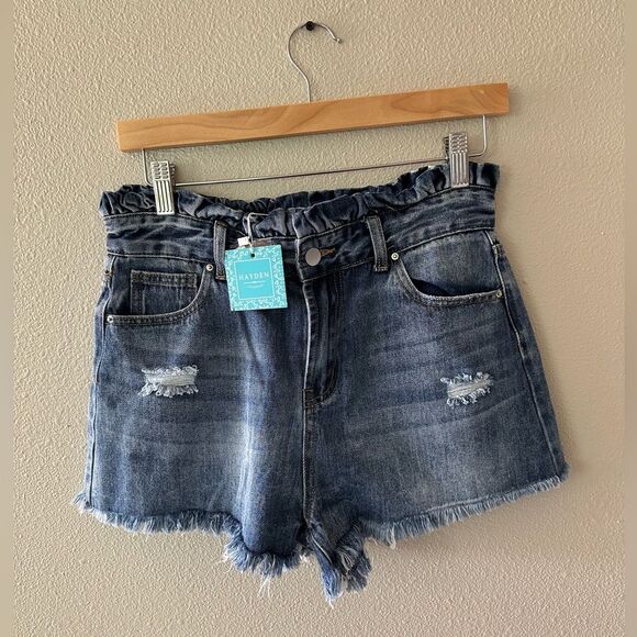 NWT Hayden Los Angeles High Waisted Distressed Denim Jean Shorts Size M - Picture 1 of 4